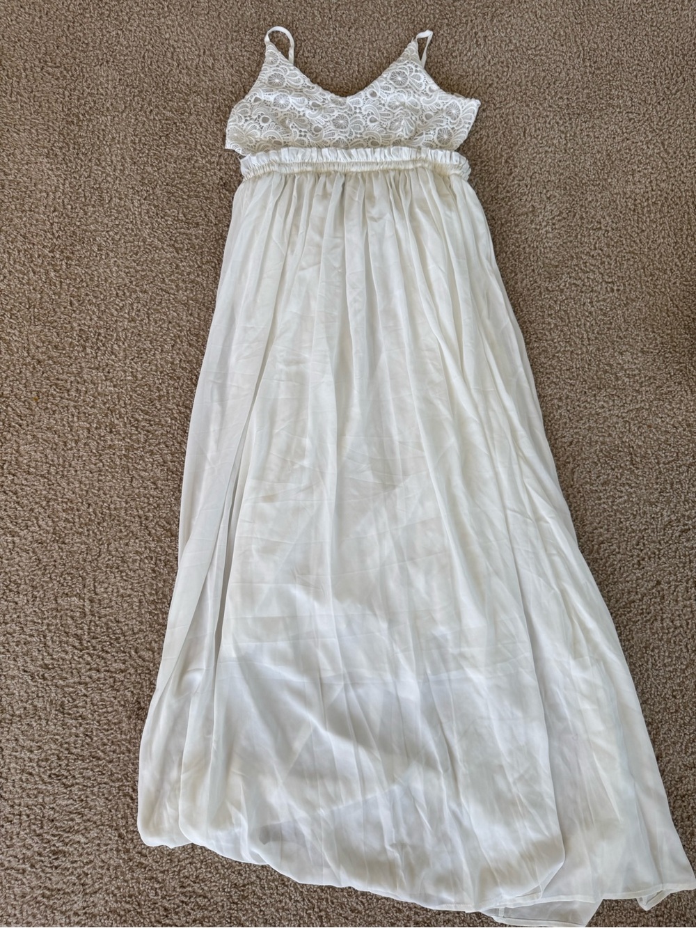 Ivory Lace Bodice Maxi Dress